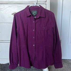 Woolrich Women's flannel Purple Button Down Shirt size L